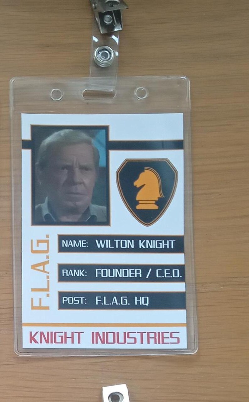 Knight Rider Letter Knight Rider F.L.A.G. - Clip-on ID Photo Pass Badge Set Prop Collection ...