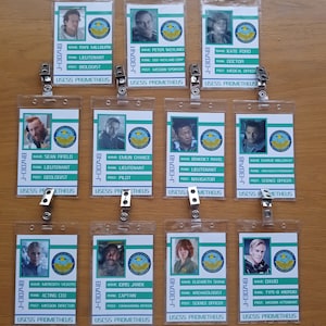USCSS Prometheus Crew - Clip-on ID Photo Pass Badge Set Prop Collection Cosplay