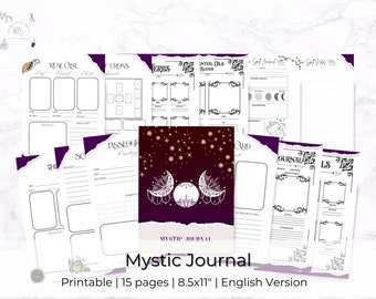 Printable Mystic Journal | Grimoire Planner | Witch Planner | Pay Planner | Minimalist witch planner | Spell Kit | Book of Shadows