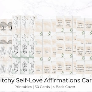 Self-Love Affirmations Oracle Cards | Oracle Cards Printables | Oracle divination cards | Oracle deck Printable | Digital Oracle cards