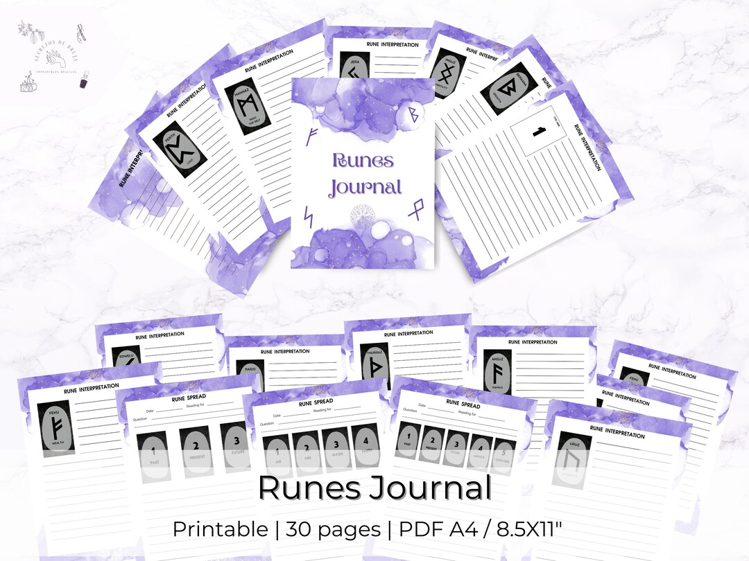 Runes Journal Printable | Rune Journal Worksheet | Elder Futhark | Rune ...