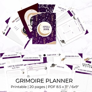 Printable Spell Book | Grimoire Planner | Witch Planner | Pay Planner | Minimalist witch planner | Spell Kit | Book of Shadows