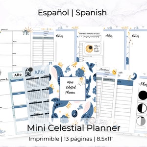 Mini Celestial Planner Spanish | Spanish daily planner | Printable Planner | weekly planner | undated planner