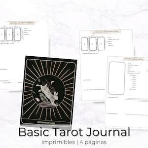 Tarot Journal Imprimible | Tarot Journal en español | Tarot Páginas de Tiradas | Tarot diario | Tarot de 3 cartas | Book of Shadows Pages