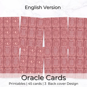 Oracle-Karten zum Ausdrucken | Orakel-Wahrsagekarten | Oracle-Kartendeck | Oracle-Deck zum Ausdrucken | Digitale Oracle-Karten