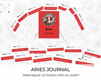 Aries Zodiac Journal – Astrology Diary for Fire Sign Energy, Guided Prompts, Spiritual Self Reflection