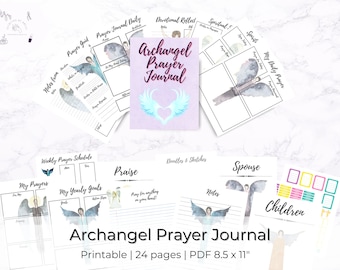 Prayer Journal | Archangel Journal | Gratitude Journal | Binder Prayer Printable | Spiritual Manifestation Planner with Angels