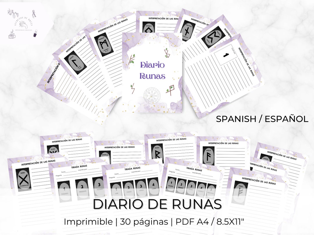 Printable Rune Journal Spanish | Rune Journal Spanish | Elder Futhark ...