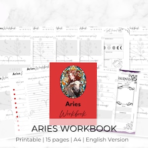 Aries Zodiac Workbook | Horoscope Diary | Astrology Planner | Zodiac Diary | Horoscope Workbook | Aries Zodiac Journal | Astrology Workbook