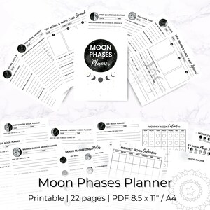 Moon Phases Planner | Moon Witch Planner | Moon Phases Journal | Moon Phases Calendar | Spiritual planner | Full Moon | Moon Magic