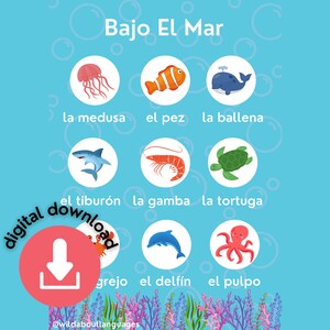 Spanish Under The Sea Digital Download Poster