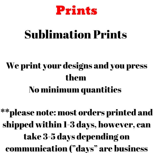 Custom Sublimation Prints Etsy