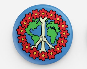 Botón de 1,25 pulgadas de la paz mundial