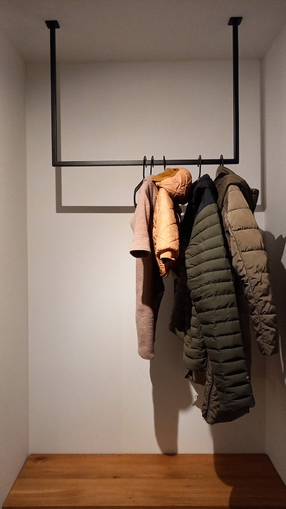Custom Made Clothes Rail Wardrobe Coat Rack Ceiling Mounted Clothes Rail Hallway Bedroom Towel Rail Bathroom Metal Etsy