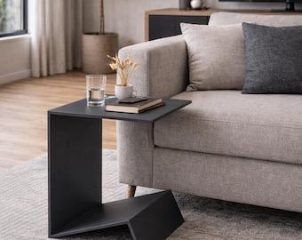 Modern metal side table, minimalist bedside table, sofa table, powder-coated side table, Scandinavian table, designer table
