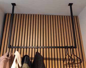 Kleiderstange nach Maß, Garderobe, Garderobenstange, Kleiderstange für die Decke, Flur, Schlafzimmer, Handtuchhalter, Badezimmer, Aus Metall