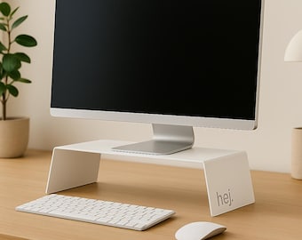 Metal monitor stand, screen mount, ergonomic monitor stand, screen elevation, laptop, hej.