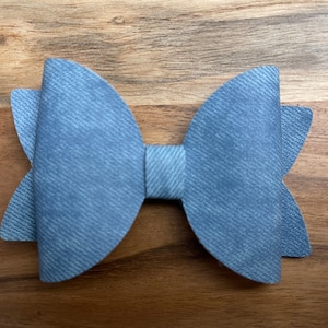 Blue Denim Hair Bow - Stylish Casual Hair Accessory for All Ages