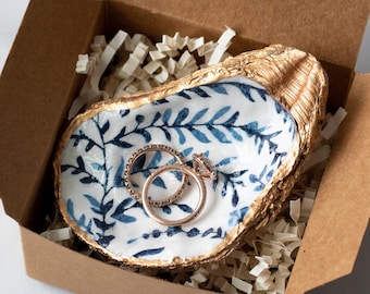 Oyster Shell Ring Dish Blue, Something Blue Proposal, Something Blue Bridesmaid, Something Blue Wedding, Something Blue Unique, Ring Holder