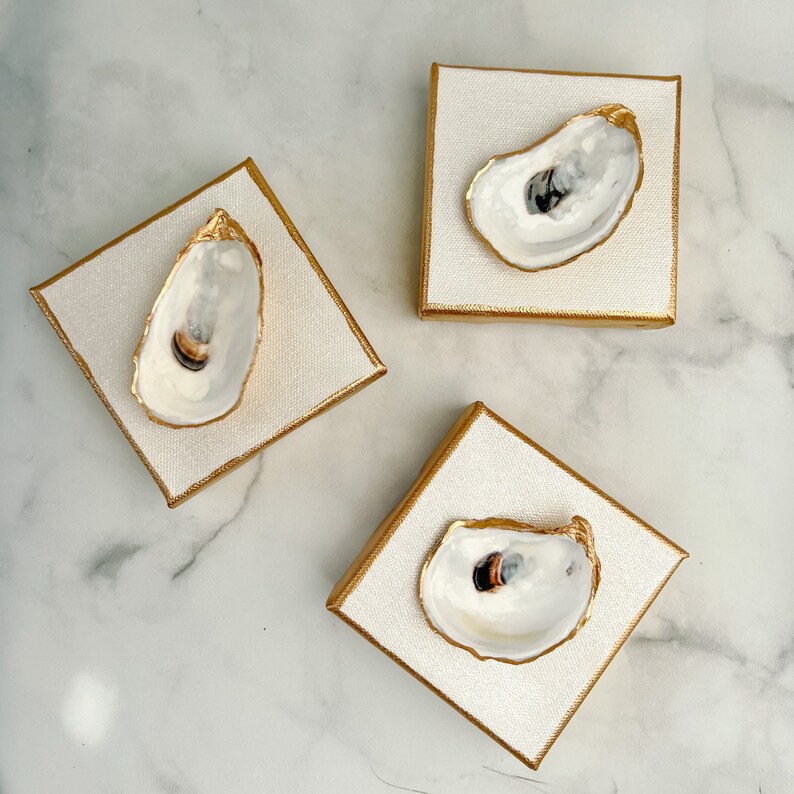 Oyster Shell Art on Canvas Oyster Art Canvas Oyster Shell Etsy