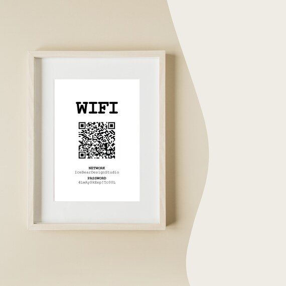 Custom Wifi QR Code Sign Printable A3 A4 A5 12x12 Airbnb Etsy custom-wifi-qr-code-sign-printable-a3-a4-a5-12x12-airbnb-etsy