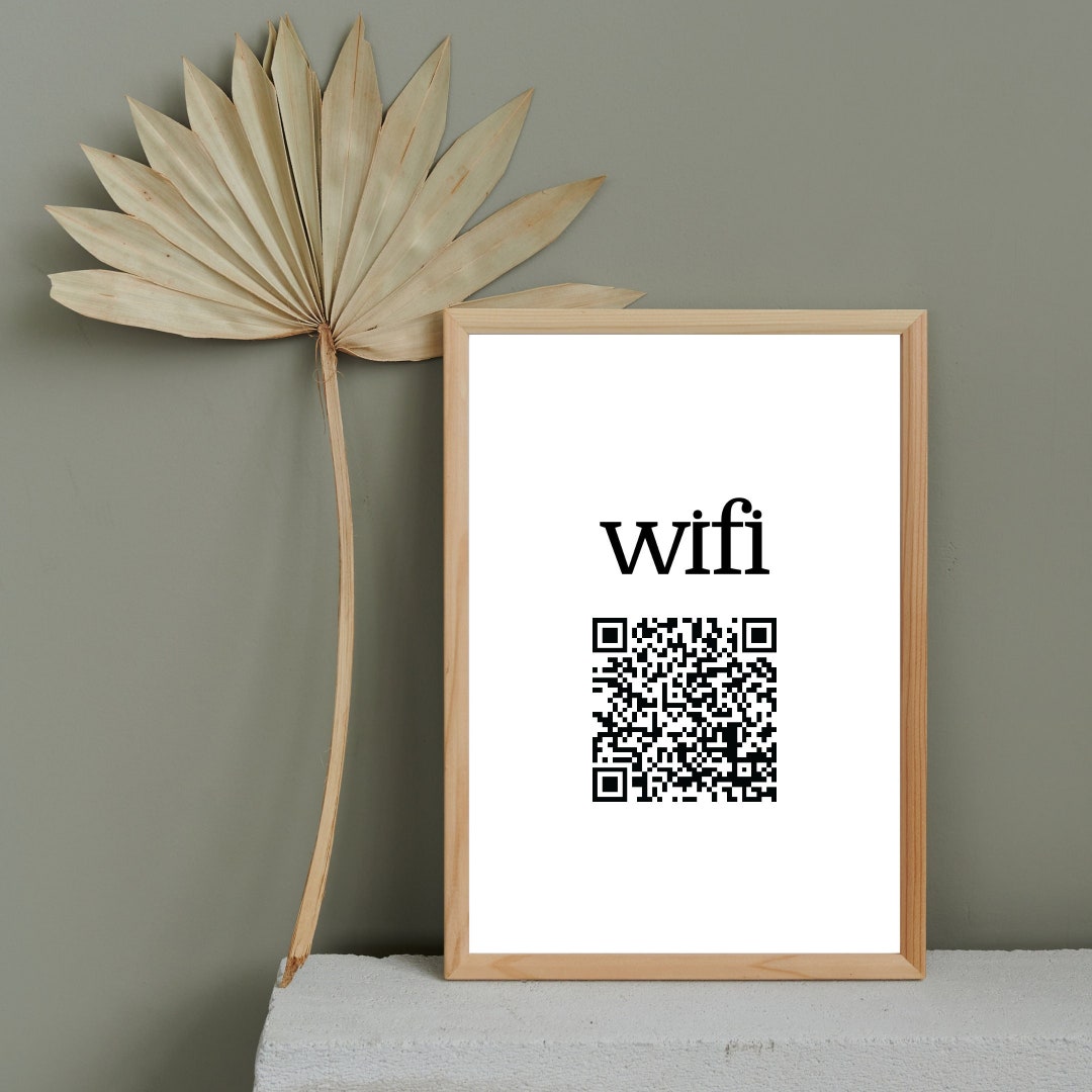 Printable Wifi QR Code Sign Custom A3 A4 A5 12x12 Airbnb - Etsy