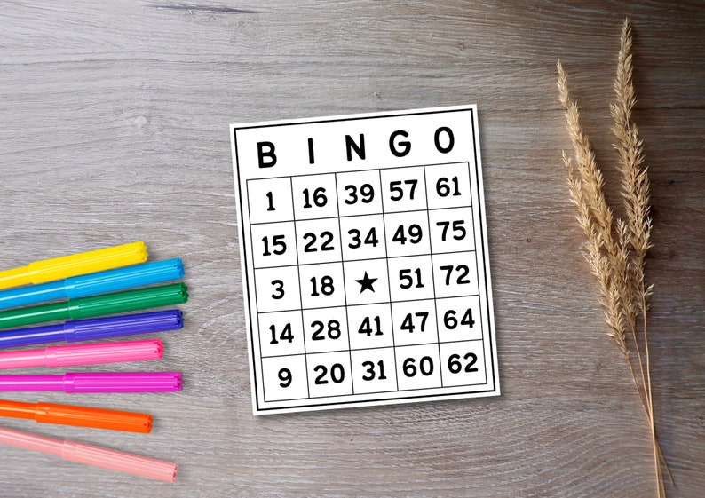 600 Bingo Cards Printable Black & White Party Game Charity Fundraiser Etsy