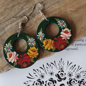 Hand Painted Canal Ware Earrings Circle