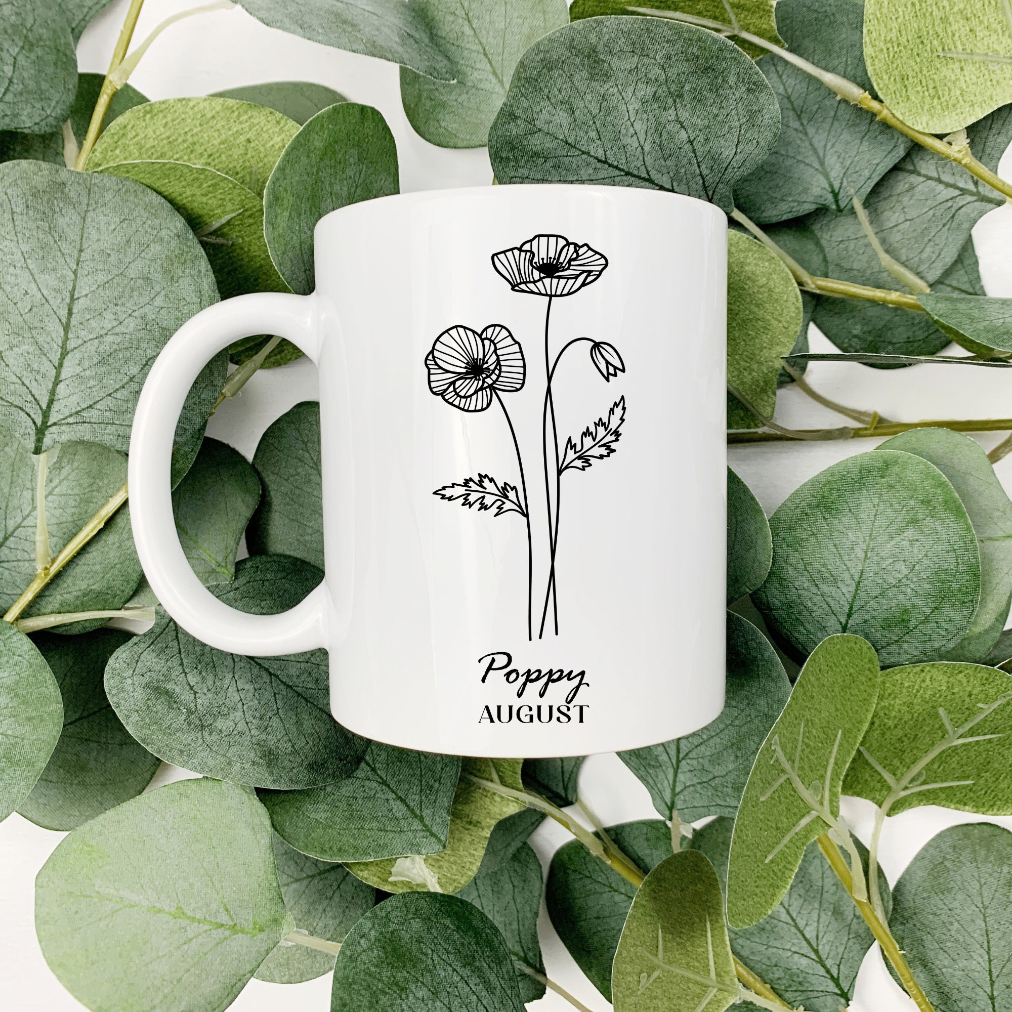 Birth Month SVG Bundle, Birth Flower SVG, Minimalist Style Floral