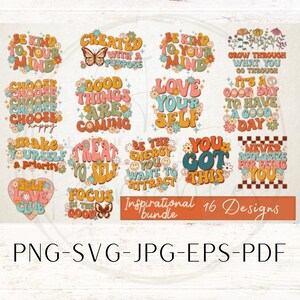 Vintage SVG Pack with Motivational Phrases for Self Love, Life Quotes, Commercial Use