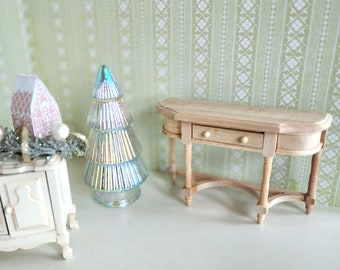 Mini wooden side table painted or unfinished. Miniature Dollhouse.