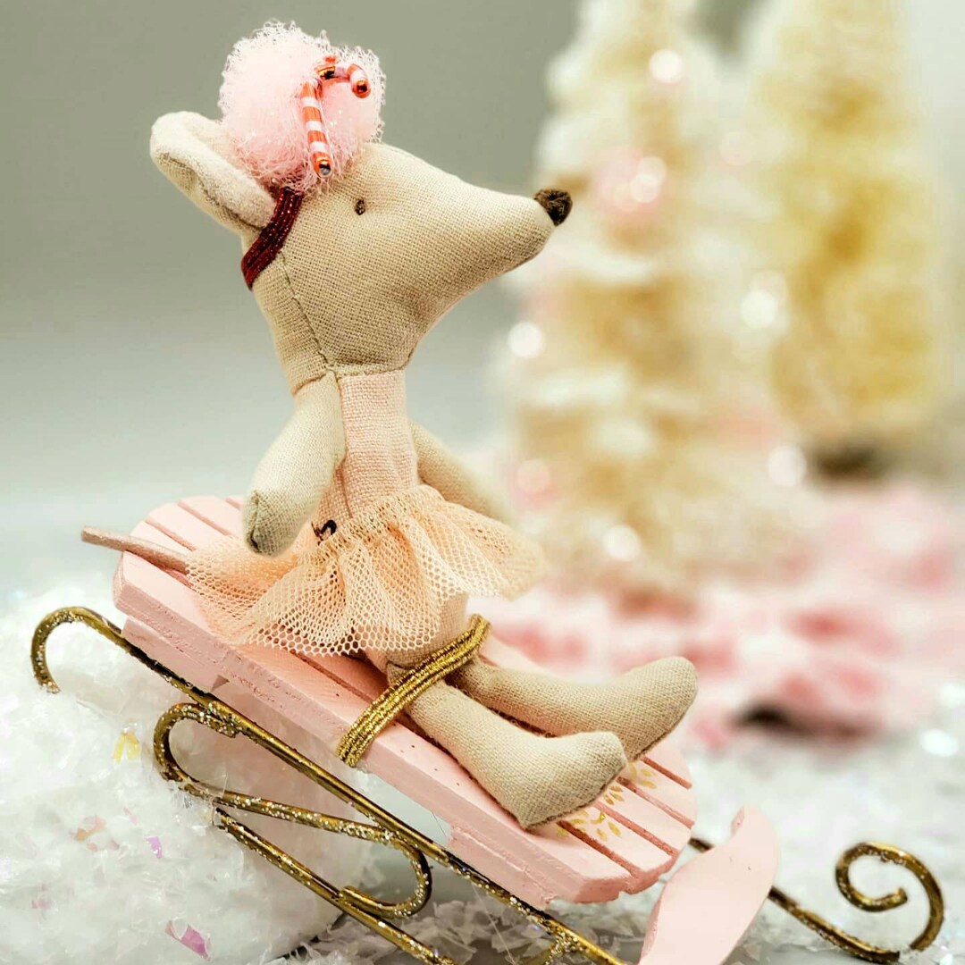 Miniature Pink Sled for Maileg and Other Micro Stuffed Animals - Etsy