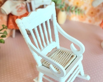 Mini rocking chair. Miniature Dollhouse.