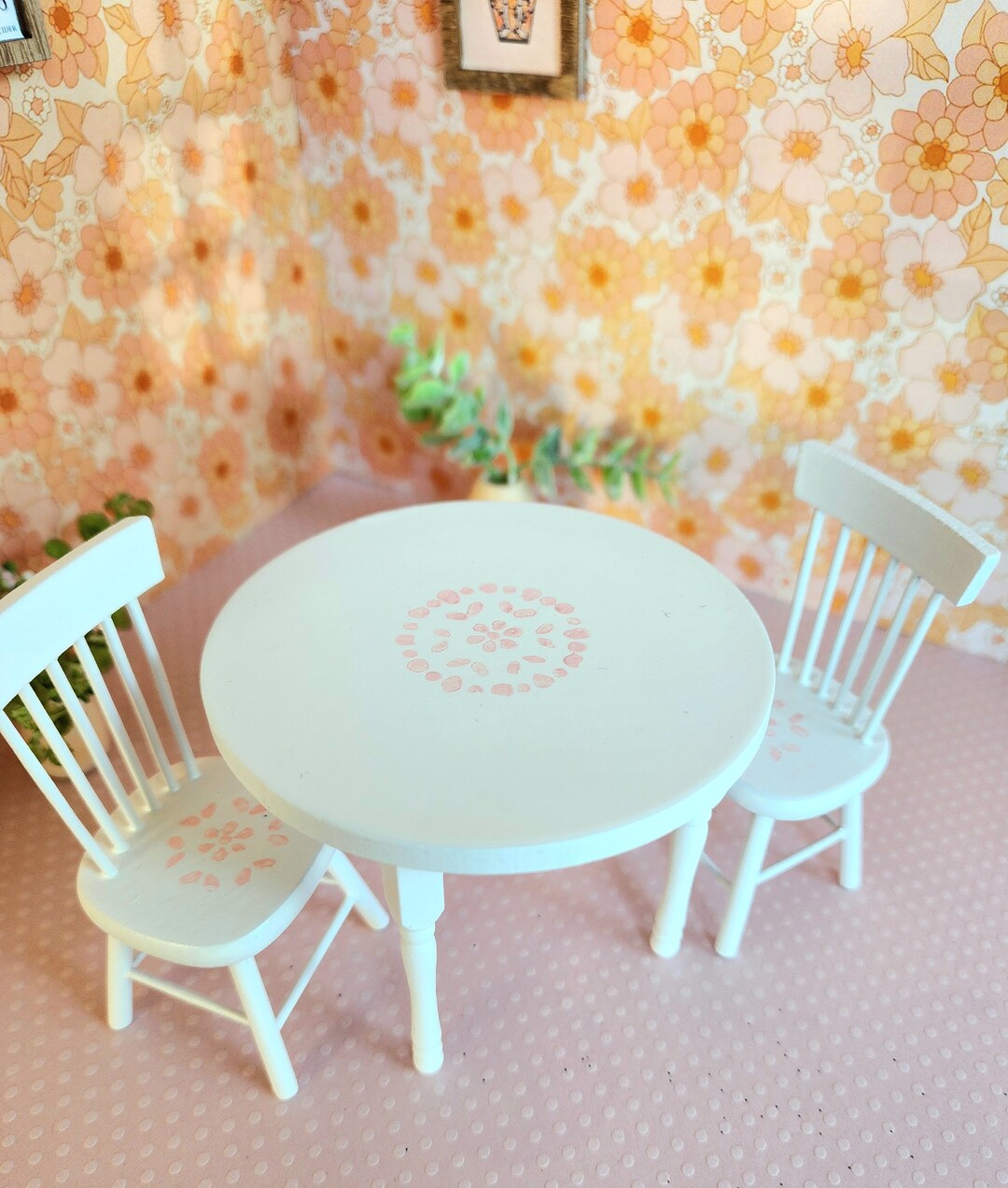 Mini Table and Two Chairs. Miniature Dollhouse. - Etsy