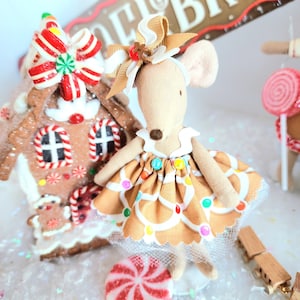 Christmas Gingerbread Separate pieces will fit Maileg Big/Little Sister or Mom Clothes Miniature Dollhouse. Tiny mouse