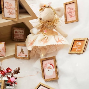 Miniature Christmas Threadmama Wall Art  for Maileg Dollhouse