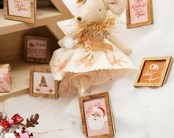 Miniature Christmas Threadmama Wall Art  for Maileg Dollhouse