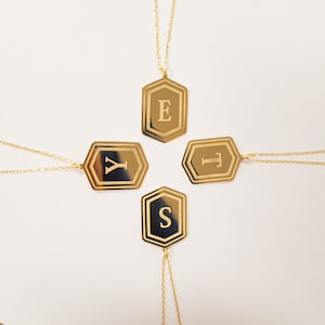 Custom Initial Necklace: Gold Sterling Silver Personalized Letter Jewelry