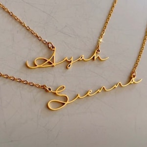 Custom Handwriting Name Necklace, Script Name Necklace, Personalized Gifts for Her, Birthday Gifts, Bridesmaids Gift, Gift for Mom