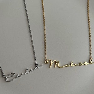 Custom Two Name Handwriting Necklace, 18k gold, Personalized Jewelry, Name Necklace, Personalized Gift, Baby Shower, mothers day Gift Mom image 8