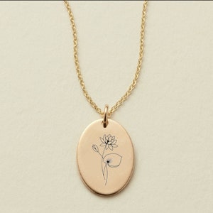 Birth Flower Necklace Floral jewelry Birthday Gift for Her bridal party jewelry Gift for Friends bridesmaid, personalise gift ideas for her