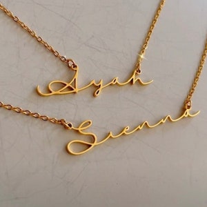 Custom Two Name Handwriting Necklace, 18k gold, Personalized Jewelry, Name Necklace, Personalized Gift, Baby Shower, mothers day Gift Mom image 5