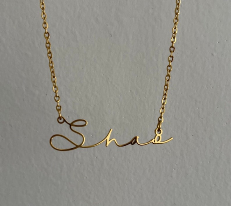 Custom Two Name Handwriting Necklace, 18k gold, Personalized Jewelry, Name Necklace, Personalized Gift, Baby Shower, mothers day Gift Mom image 7