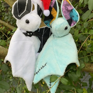 White Ghost and Spooky Christmas Plushie Bat Bundle image 3
