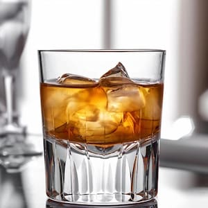 Handcrafted Old Fashioned Whiskey Glasses, Arrow Cut Crystal, 6.35 oz, Heavy Bourbon Tumblers (Set of 2)SMG000082B