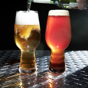 IPA Beer Glass, 21 oz, Tulip Style Glass, Craft Beer Lover Gift, Enhance Aroma & Flavor,  Set of 2, Nucleated For Extra Bubbles