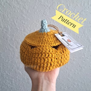 Virkat korgmönster Halloween, Virkad pumpaskål, Virkat Halloween amigurumimönster, Utskrivbara pumpaetiketter, Pumpaetikett, Helloween