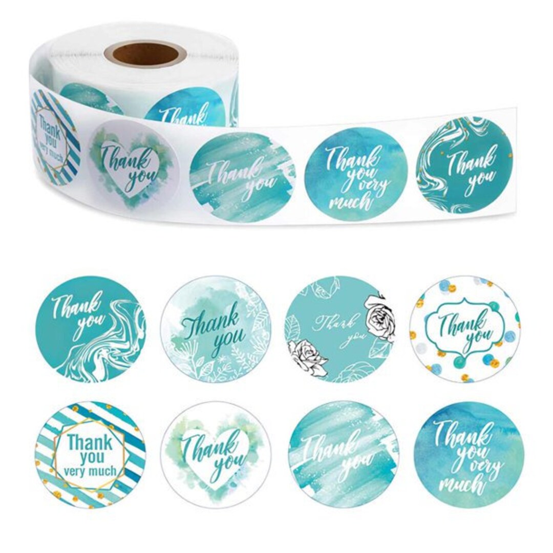 500 Thank You for Your Order , Customer Stickers, Order Labels, Blue ...