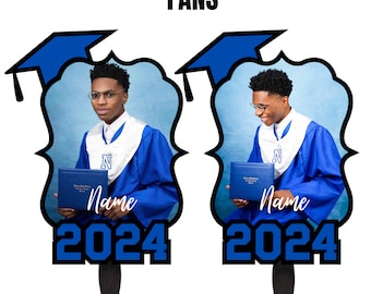 Paquet de 3 modèles d'éventail de pagaie pour diplômés, éventail de diplômés personnalisé, modèle d'éventail de remise des diplômes éventail de finissants 2024, modèle de décoration de gâteau de remise des diplômes, Canva Edit