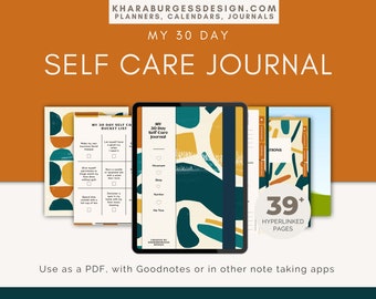 30 Day Self Care Planner | Journal | Retro Designs & Patterns